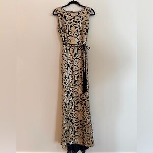 Vince Camuto Black and Gold Sequin Maxi Dress